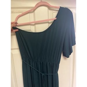 Rachel Pally Green One Sleeve Tie Waist Maxi Dress, 1x